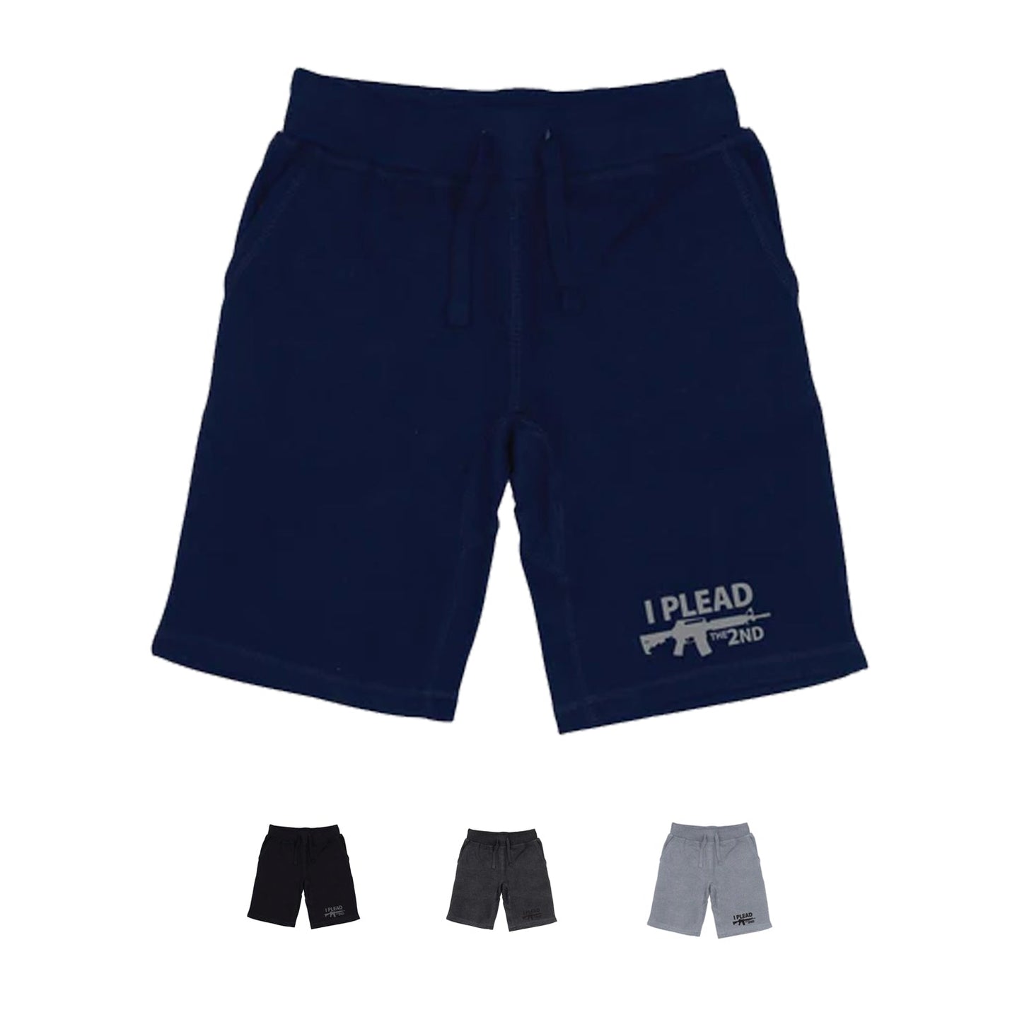 RAPDOM TS6 Fleece Gym Shorts I Plead the 2nd Amendment-Black-Small-