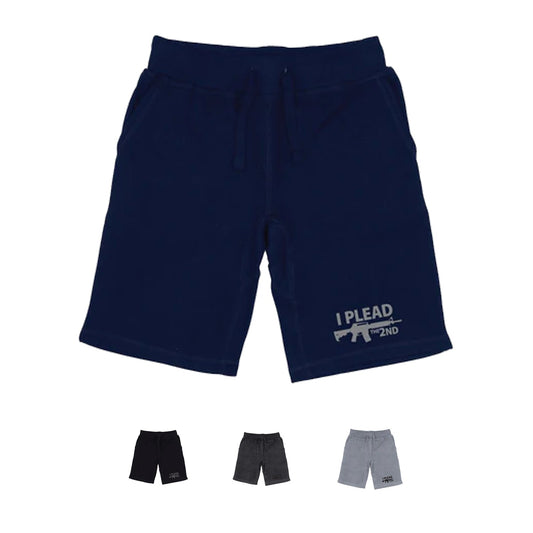 RAPDOM TS6 Fleece Gym Shorts I Plead the 2nd Amendment-Black-Small-