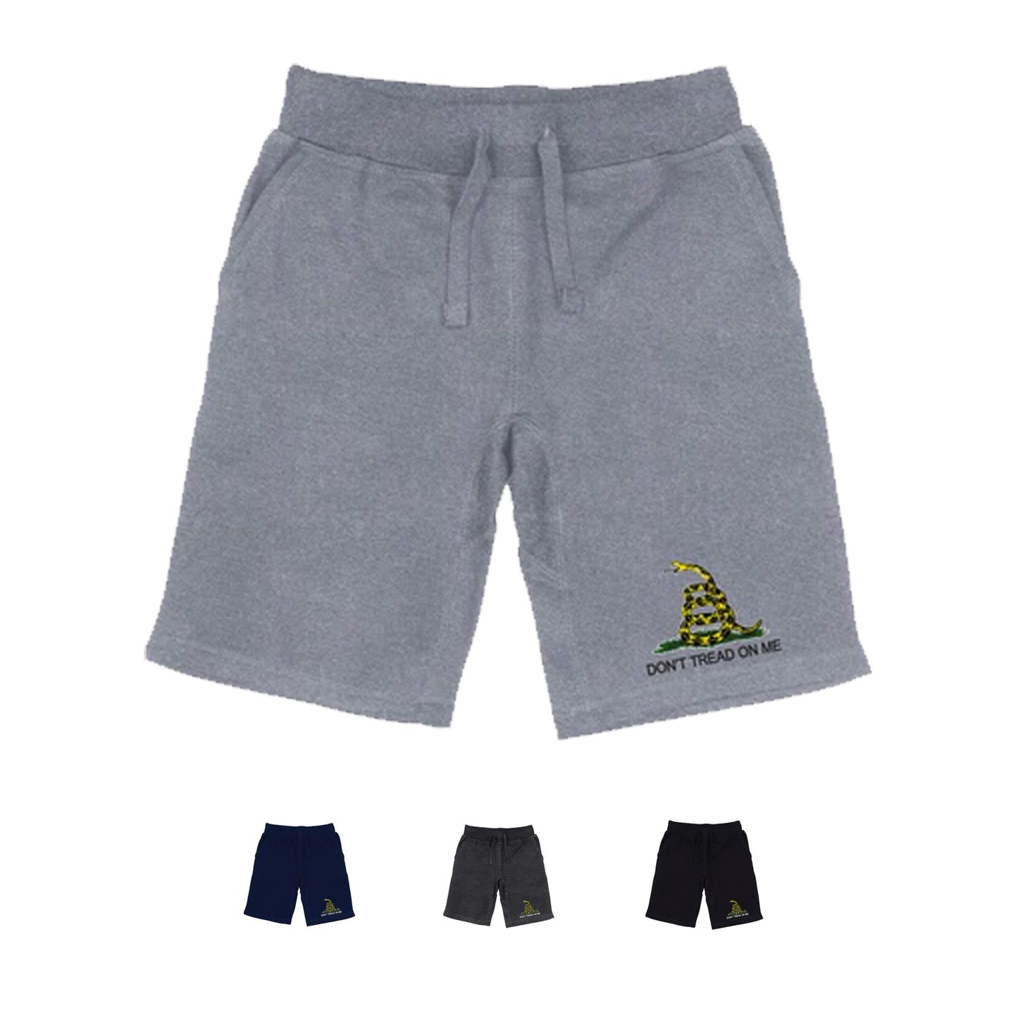 RAPDOM TS6 Fleece Gym Shorts Gadsden Flag Snake Don't Tread on Me-Black-Small-
