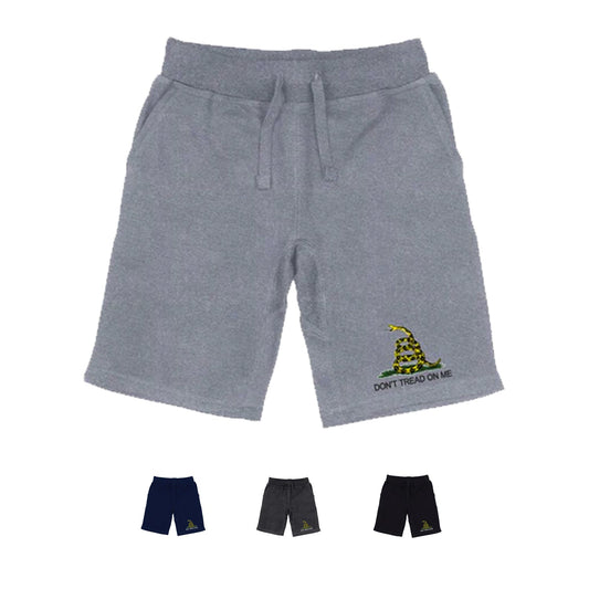 RAPDOM TS6 Fleece Gym Shorts Gadsden Flag Snake Don't Tread on Me-Black-Small-
