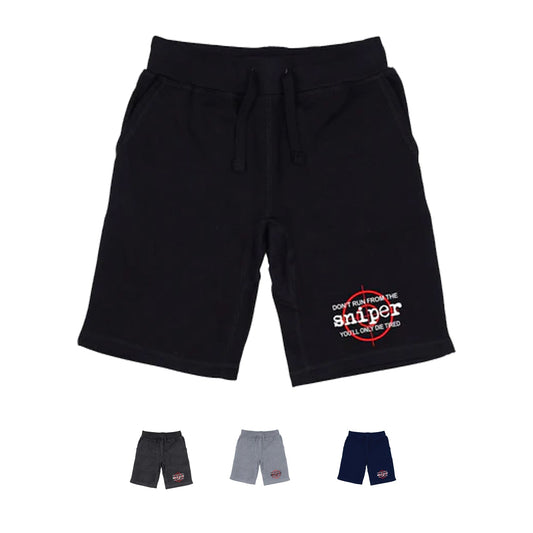 RAPDOM TS6 Fleece Gym Shorts Military Sniper Scope-Black-Small-