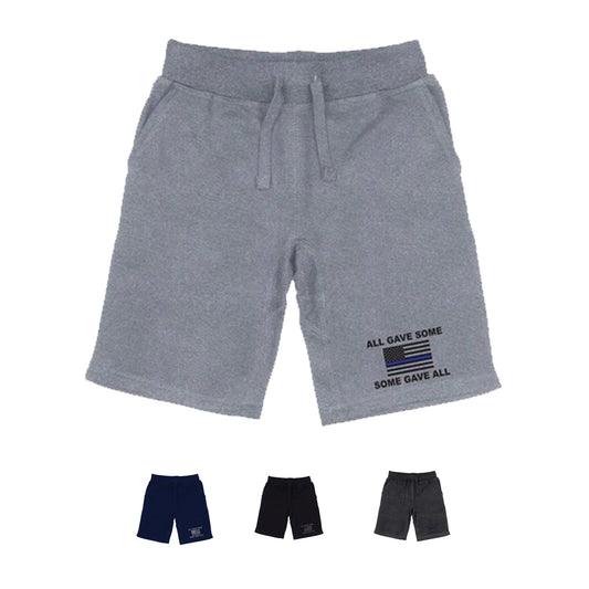 RAPDOM TS6 Fleece Gym Shorts TBL Thin Blue Line All Gave Some-Black-Small-