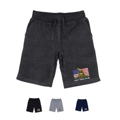 RAPDOM TS6 Fleece Gym Shorts USA Flag Gadsden Snake Don't Tread on Me-Black-Small-
