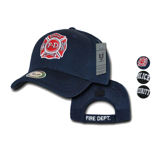 1 Dozen Rapid Fire Department Police Security Air Mesh Baseball Caps Hats-Police navy-