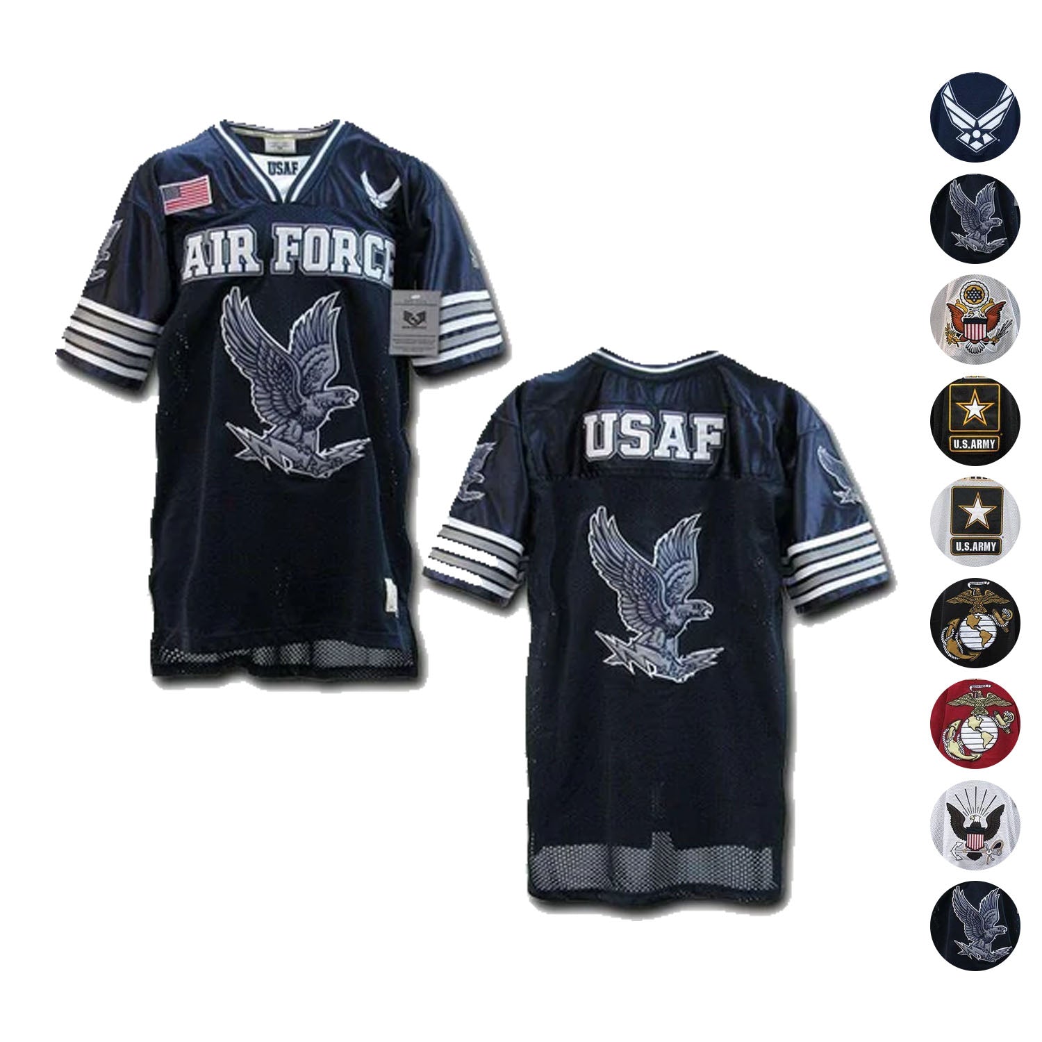 Rapid Dominance Military Football Jersey Navy Air Force Army Marines T Shirts-Air Force - Navy-Regular-X-Large