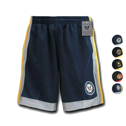 US Army Air Force Navy Marines Military Performance Training Shorts-Air Force - Navy-X-Large-