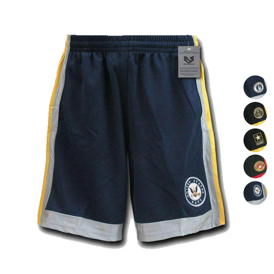 US Army Air Force Navy Marines Military Performance Training Shorts-Air Force - Navy-X-Large-