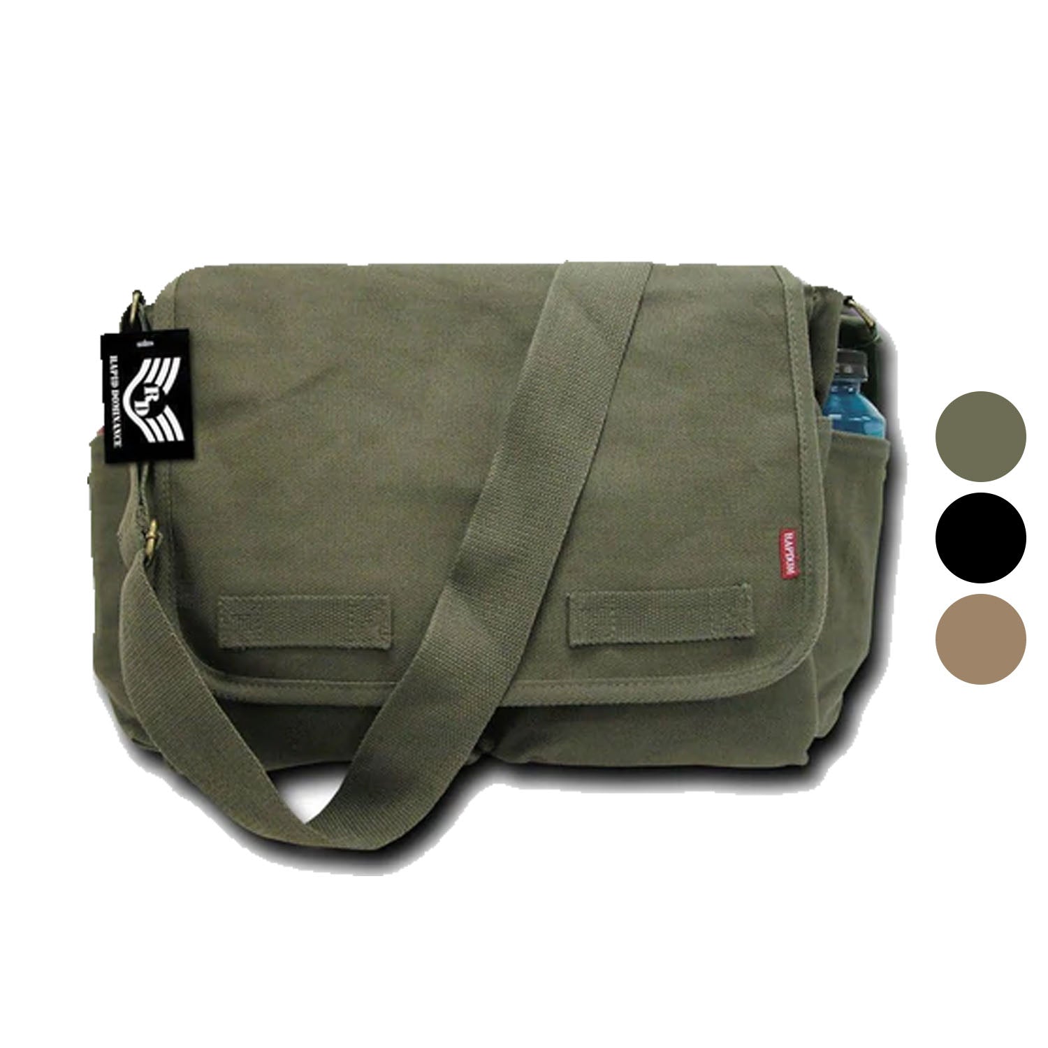 Rapid Dominance Durable Cotton Canvas Classic Military Shoulder Messenger Bags-Olive-