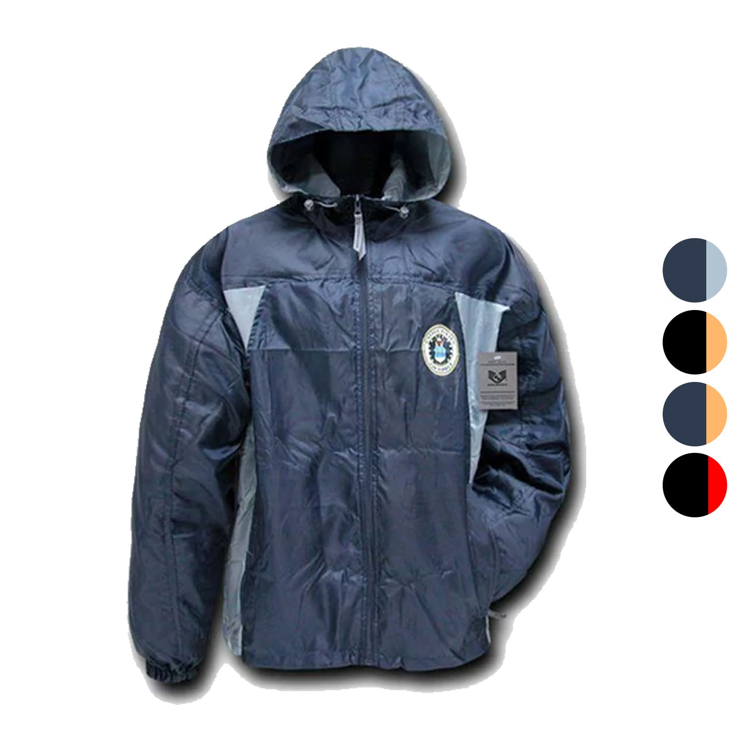 US Military Air Force Army Navy Marines Sports 2 Tone Windbreaker Rain Zipper-Air Force - Navy-Medium-R36