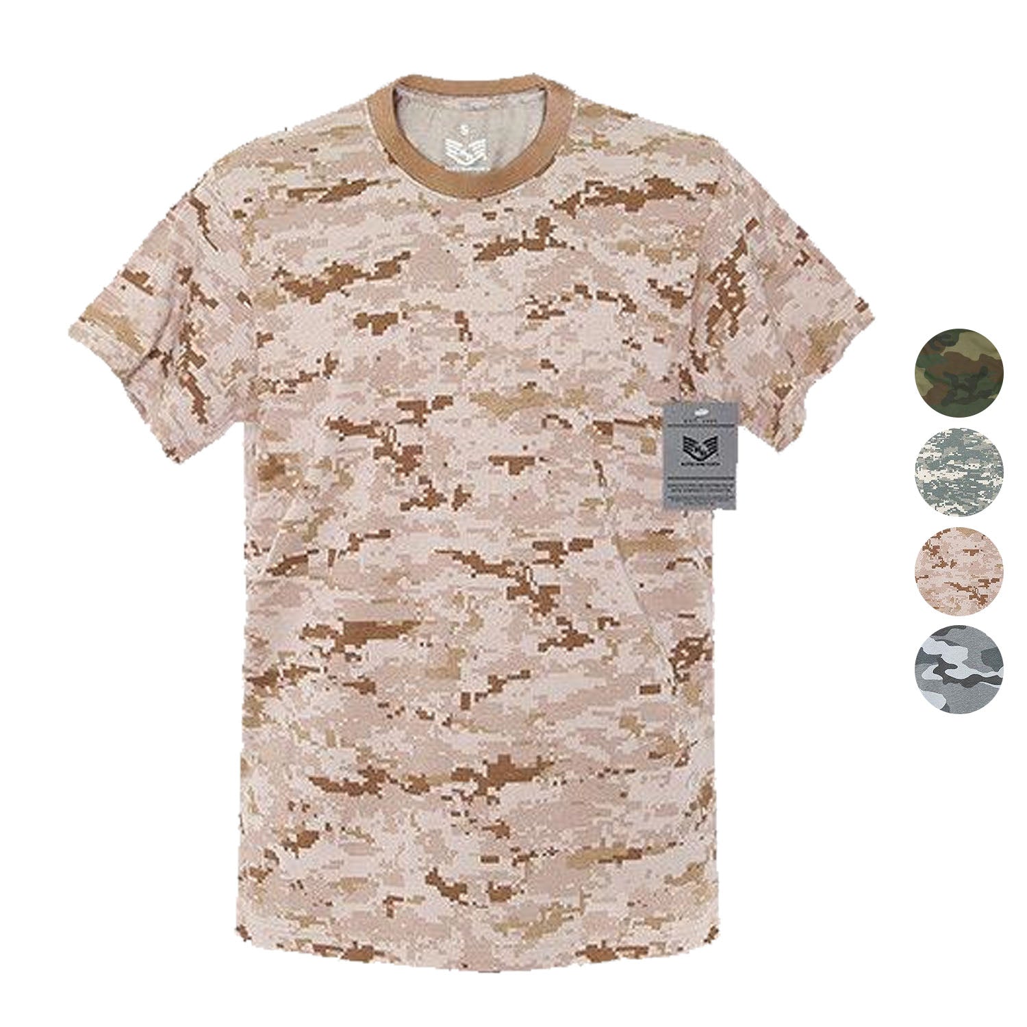 Rapid Dominance Military Woodland Camouflage Army Hunting T-Shirts Tees-Woodland-Small-