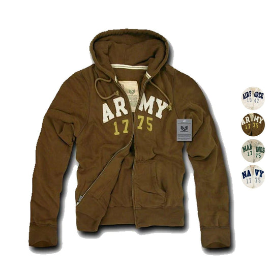 US Military Navy Air Force Army Marines Waffle Lined Fleece Hoodie Sweatshirt-Medium-R44-Airforce - Cream
