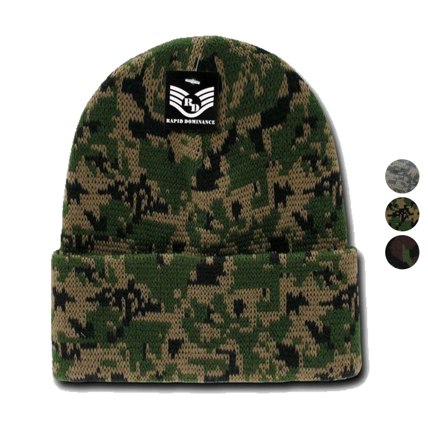 Rapid Dominance Military Camouflage Cuffed Beanies Knit Winter Watch Caps Hats-Universal Digital-