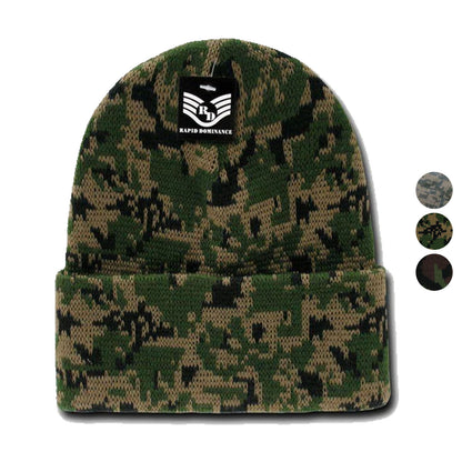 Rapid Dominance Military Camouflage Cuffed Beanies Knit Winter Watch Caps Hats-Universal Digital-