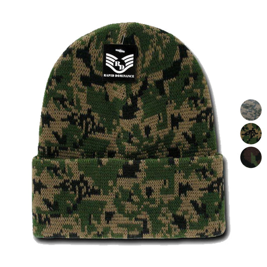 Rapid Dominance Military Camouflage Cuffed Beanies Knit Winter Watch Caps Hats-Universal Digital-