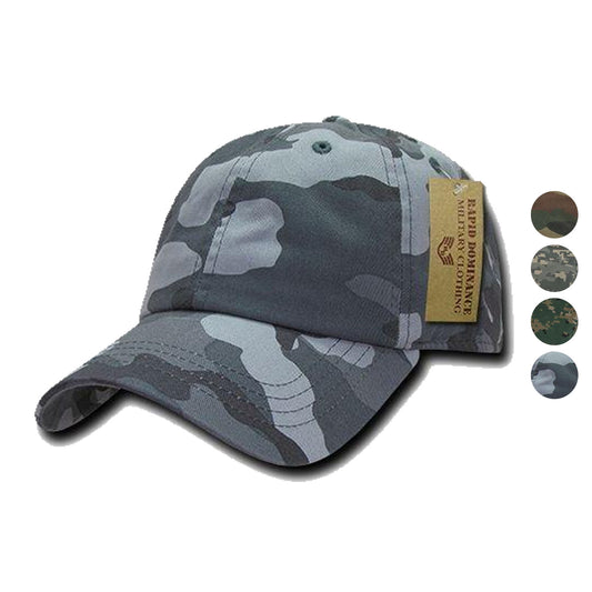 Rapid Dominance Relaxed Cotton Military Vintage Washed Polo Camo Camouflage Baseball Hats Caps!-Woodland Camouflage-