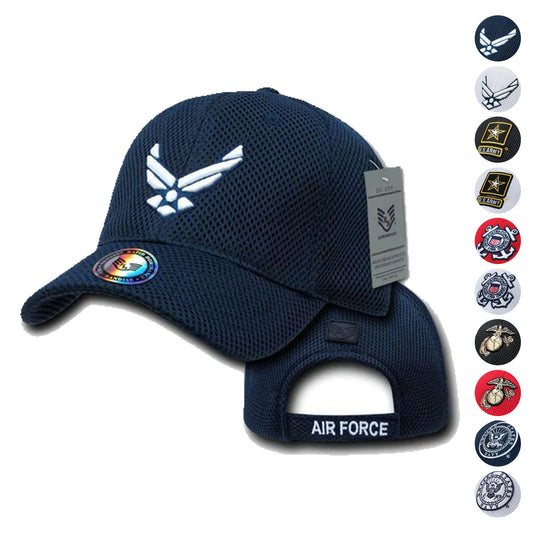 1 Dozen Army Air Force Navy Marines Coastguard Mesh Baseball Hats Caps Wholesale Lots-