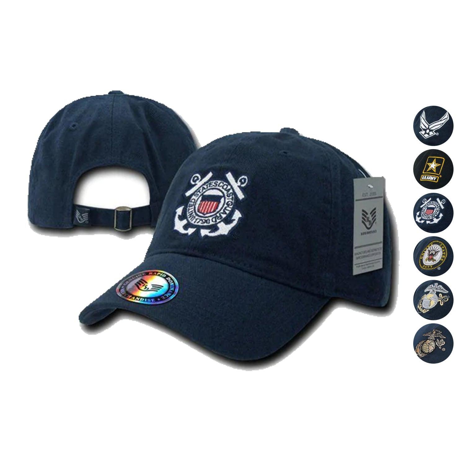 The Lieutenant US Military Air Force Army Cg Marines Navy Cotton Polo Hats Caps-Air Force Wing - Navy-