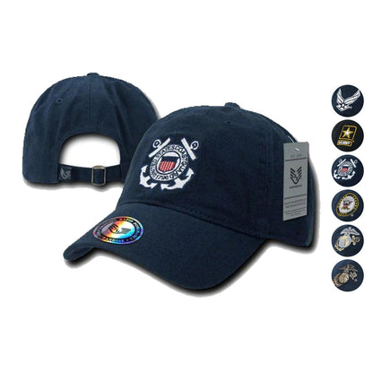 The Lieutenant US Military Air Force Army Cg Marines Navy Cotton Polo Hats Caps-Air Force Wing - Navy-