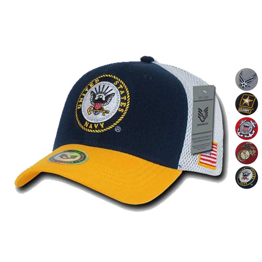 1 Dozen USA Military Air Force Army Cg Marines Navy Flag Cotton Mesh Hats Caps-