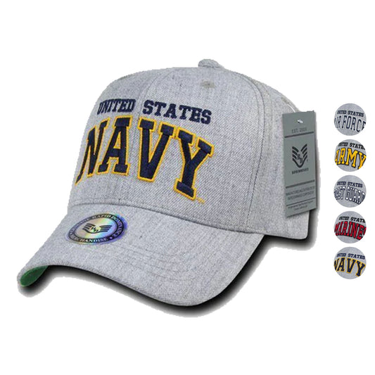 1 Dozen Military Air Force Navy Coast Guard Army Marines Grey Baseball Hats Caps-