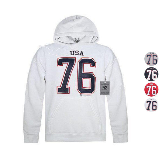Rapid Dominance Patriotic Athletic USA 76 Printed Graphic Pullover Hoodies Sweatshirt Unisex-Heather Grey-Regular-Small
