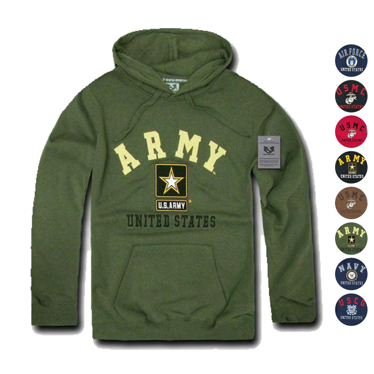 Pullover Hoodie Sweatshirt US Military Navy Air Force Army Marines Coast Guard-Air Force - Navy-Regular-Small