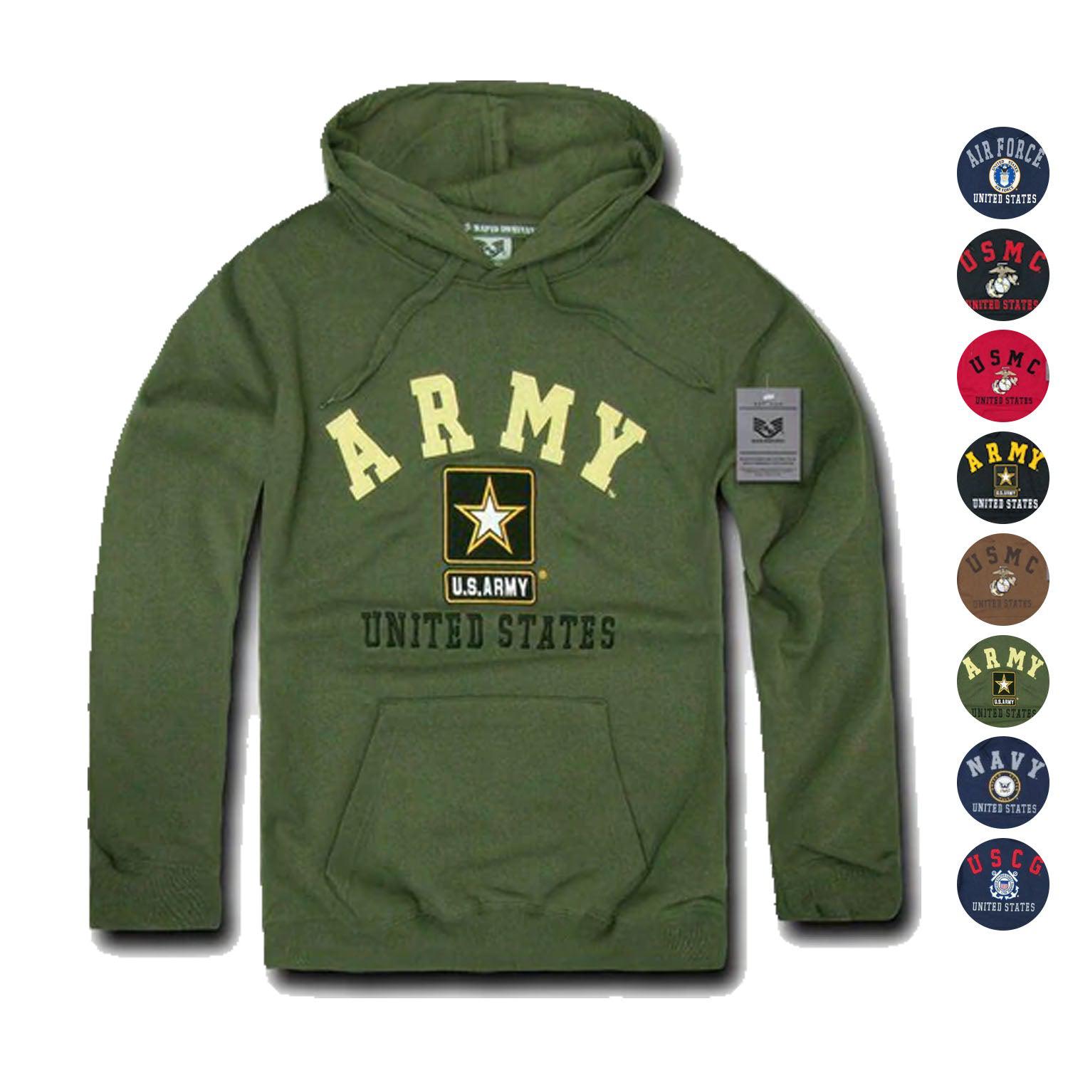 Pullover Hoodie Sweatshirt US Military Navy Air Force Army Marines Coast Guard-Air Force - Navy-Regular-Small