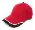 Racing Sandwich 6 Panel Low Crown Baseball Hats Caps Two Tone Brushed Cotton-Red/Black-