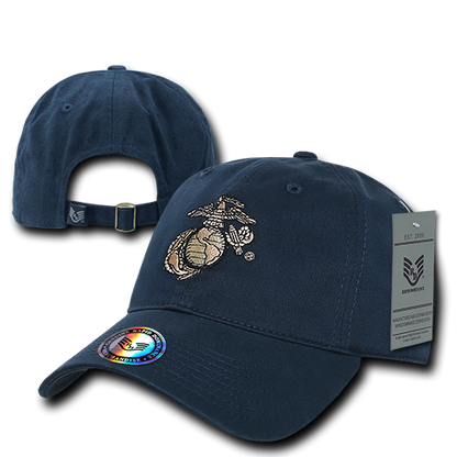 The Lieutenant US Military Air Force Army Cg Marines Navy Cotton Polo Hats Caps-Air Force Wing - Navy-