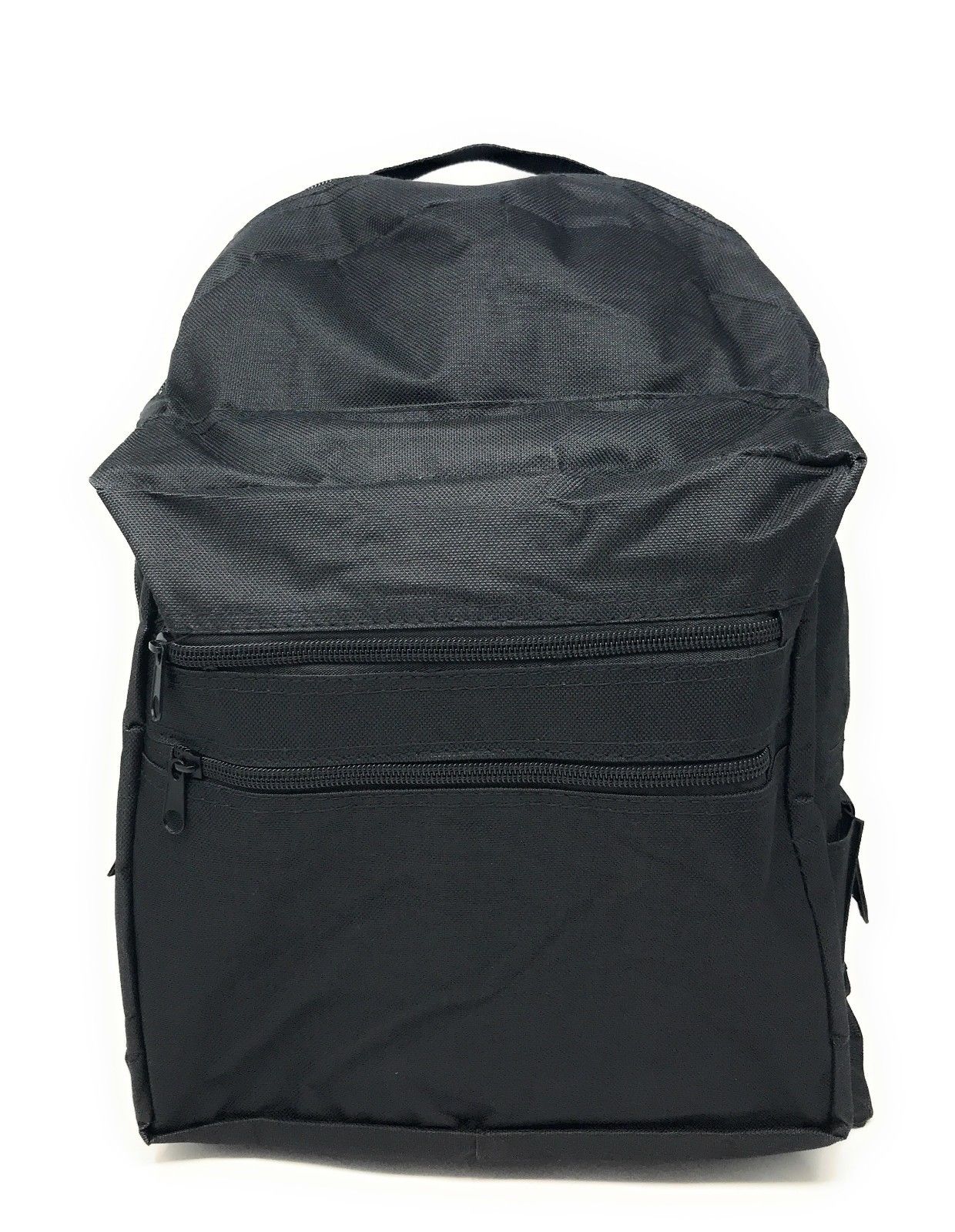 Backpack Rucksack Sack Bag School Work Travel Luggage Multi Pockets Padded Straps 12 X 16inch-Black-