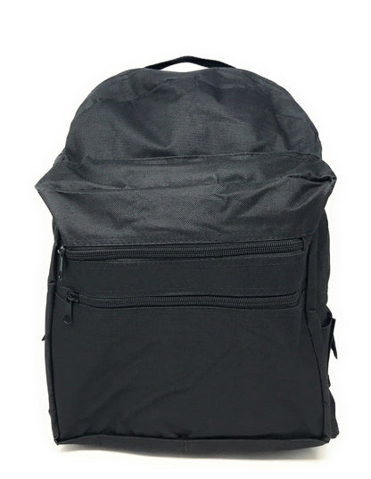 Backpack Rucksack Sack Bag School Work Travel Luggage Multi Pockets Padded Straps 12 X 16inch-Black-