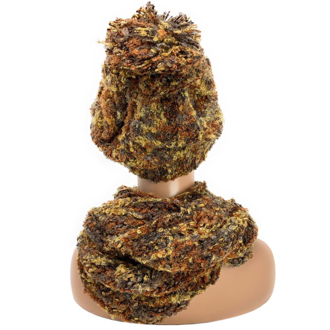 Empire Cove 2 Piece Knit Cuff Beanie Scarf Gift Set Pom Pom Winter-Gray-