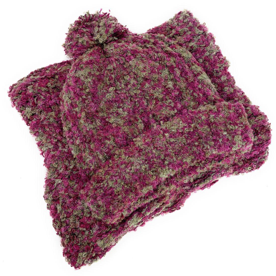 Empire Cove 2 Piece Knit Cuff Beanie Scarf Gift Set Pom Pom Winter-Gray-