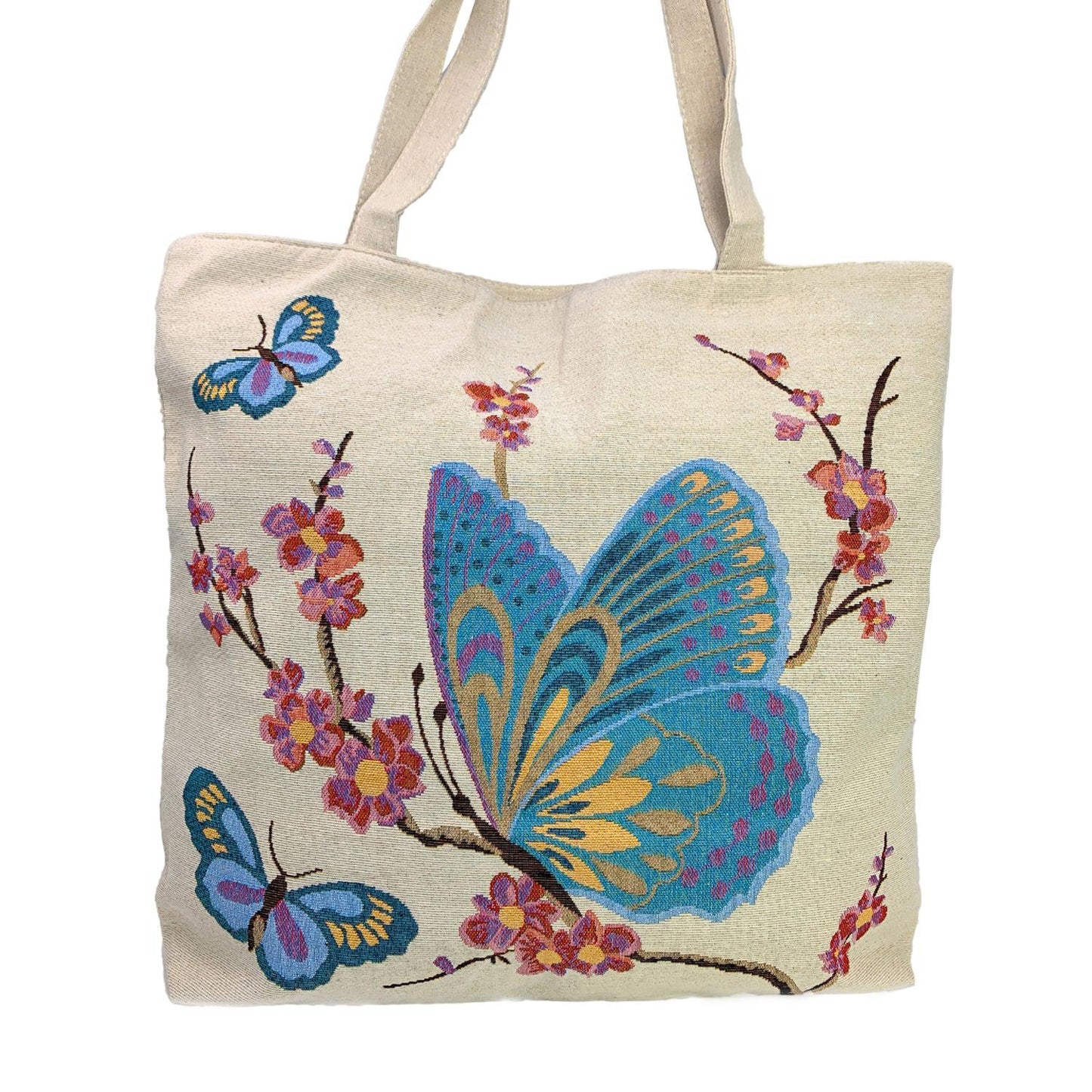 Empire Cove Butterfly Print Cotton Canvas Tote Bags Reusable Beach Shopping-