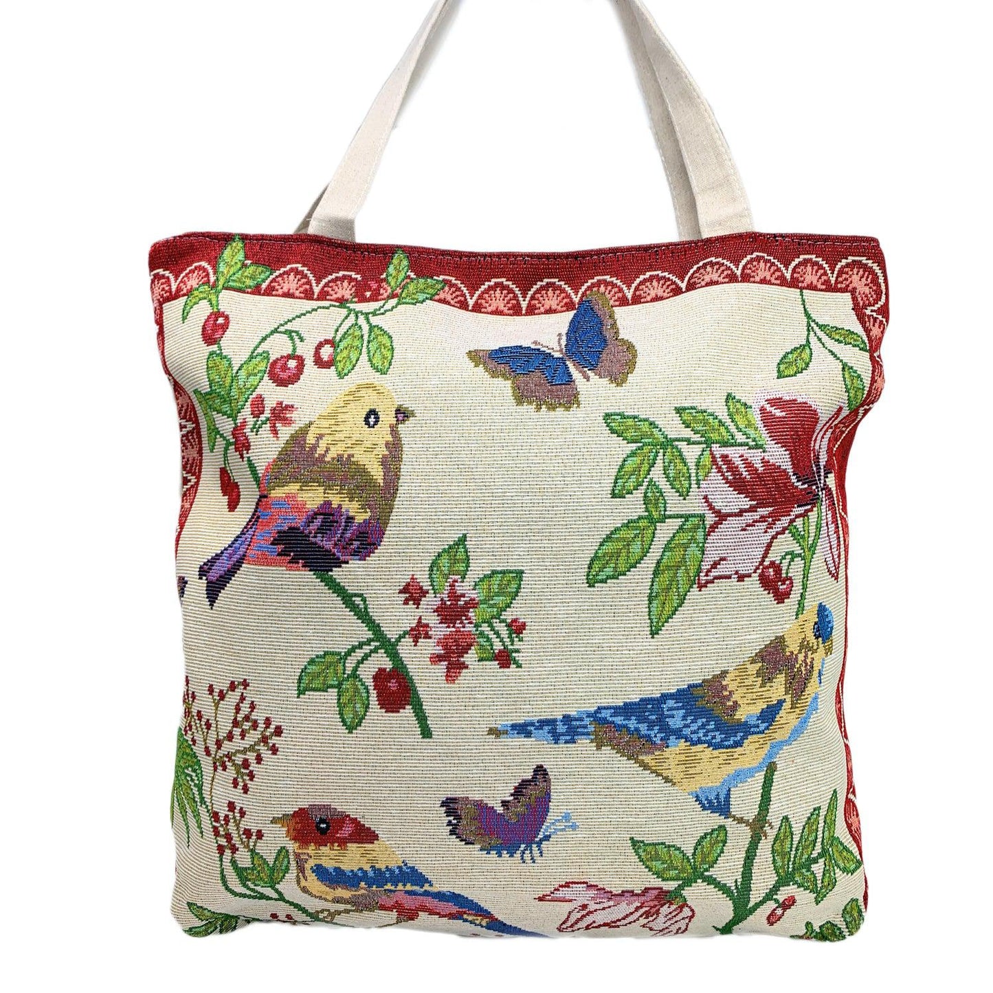 Empire Cove Bird Print Cotton Canvas Tote Bags Reusable Beach Shopping-
