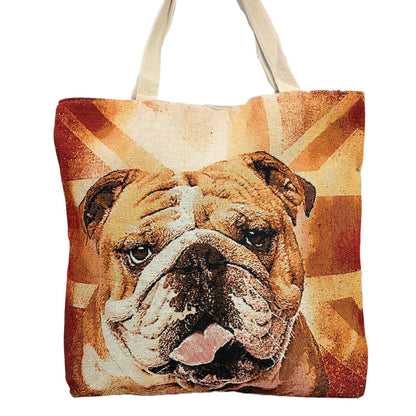 Empire Cove Designer Printed Cotton Canvas Tote Bags Reusable Beach Shopping-Dog Print-