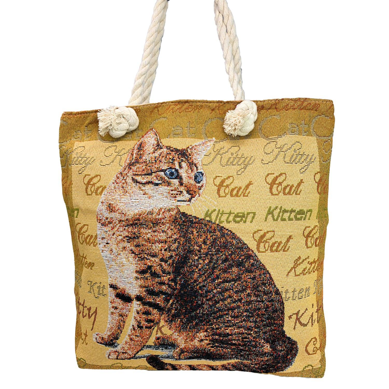 Empire Cove Designer Printed Cotton Canvas Tote Bags Reusable Beach Shopping-Dog Print-