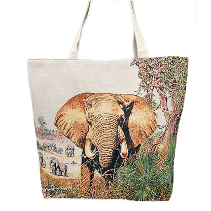 Empire Cove Designer Printed Cotton Canvas Tote Bags Reusable Beach Shopping-Dog Print-