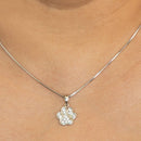 Empire Cove Dog Paw Pendant Necklace Silver Toned Rhinestone Fashion Jewelry- 2 image