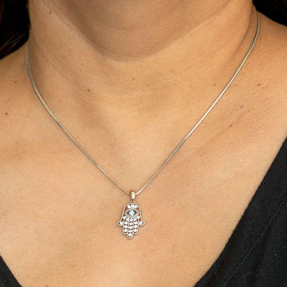Empire Cove Hamsa Pendant Necklace Silver Toned Rhinestone Fashion Jewelry-