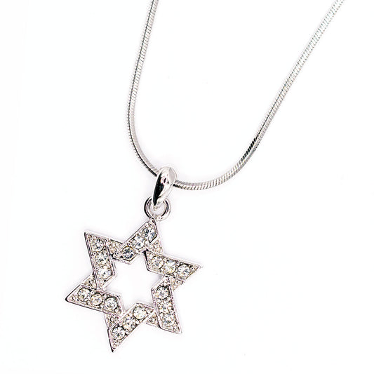 Empire Cove Star Pendant Necklace Silver Toned Rhinestone Fashion Jewelry-