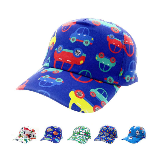 Empire Cove Kids Baseball Caps Fun Prints Hats Boys Girls Toddler-Cars-
