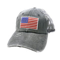 Empire Cove Distressed Washed USA Flag Stars Baseball Trucker Caps Patriotic Hat-Grey-