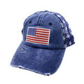 Empire Cove Distressed Washed USA Flag Stars Baseball Trucker Caps Patriotic Hat-Navy-