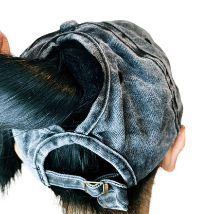 Empire Cove Womens Washed Ponytail Caps Cotton Hats Vintage Relaxed Fit-Navy-