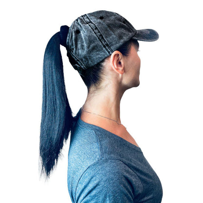 Empire Cove Womens Washed Ponytail Caps Cotton Hats Vintage Relaxed Fit-Navy-