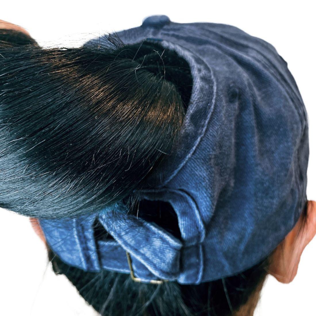 Empire Cove Womens Washed Ponytail Caps Cotton Hats Vintage Relaxed Fit-Navy-
