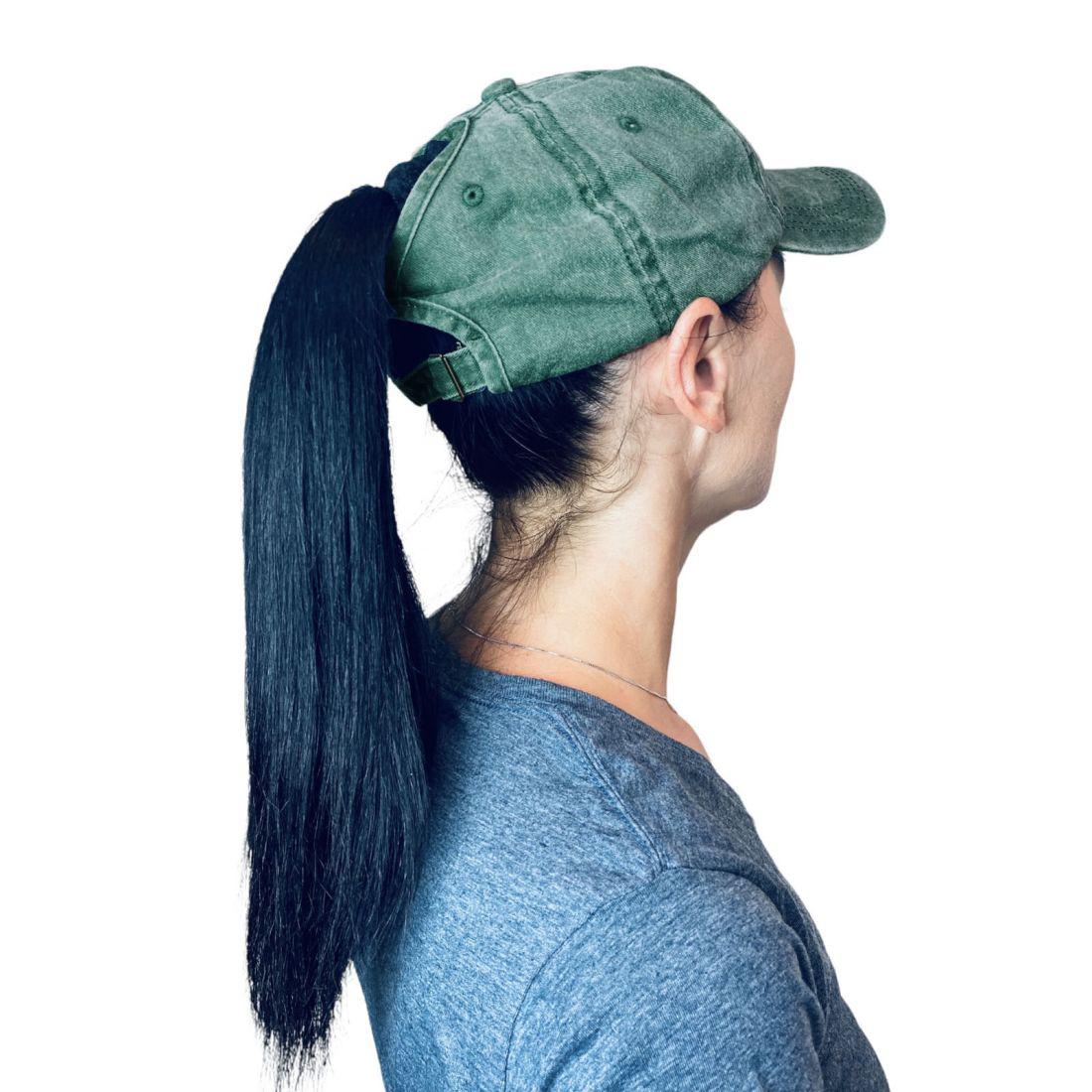 Empire Cove Womens Washed Ponytail Caps Cotton Hats Vintage Relaxed Fit-Navy-