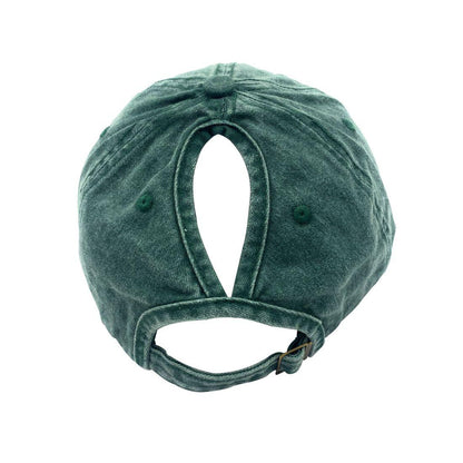 Empire Cove Womens Washed Ponytail Caps Cotton Hats Vintage Relaxed Fit-Navy-