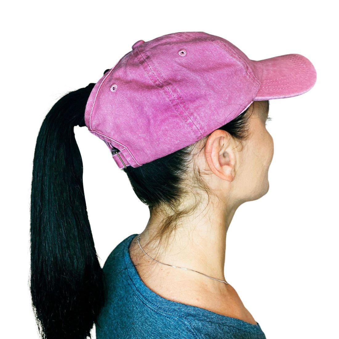 Empire Cove Womens Washed Ponytail Caps Cotton Hats Vintage Relaxed Fit-Navy-